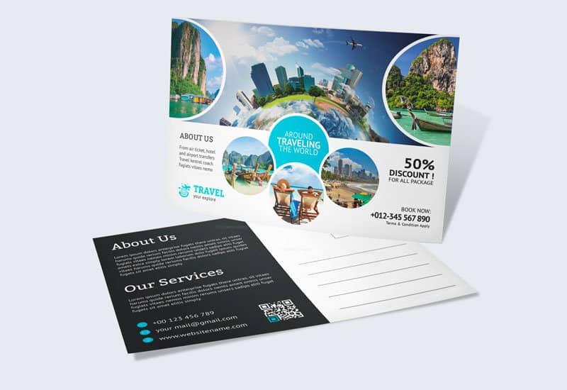 Postcards Unique Custom Packaging Blue Box Packaging