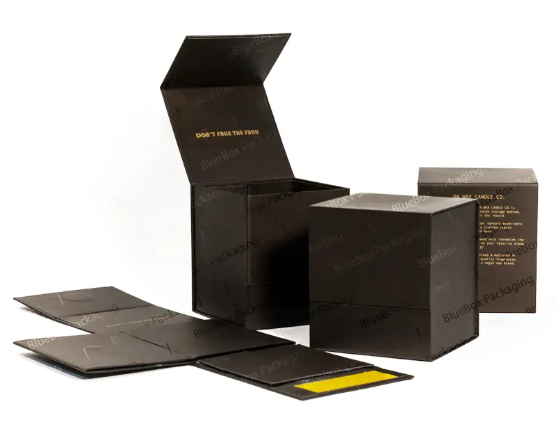 Black & Gold Packaging Box For Candles